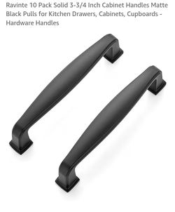 Ravinte 10pk 3-3/4inch Center Hole Black Matte Handles Pulls