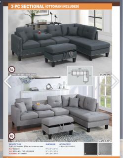 Sectional with ottoman set