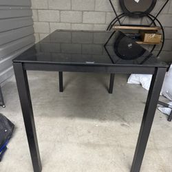 Black Tempered Glass Dining Table 