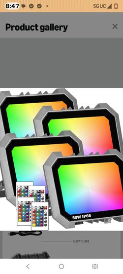 Four pack RGB LED flood lights (new)
