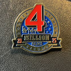 LA Dodgers 4 Million Fan Pin