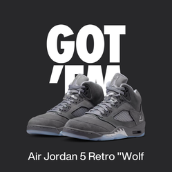 Jordan 5 wolf grey