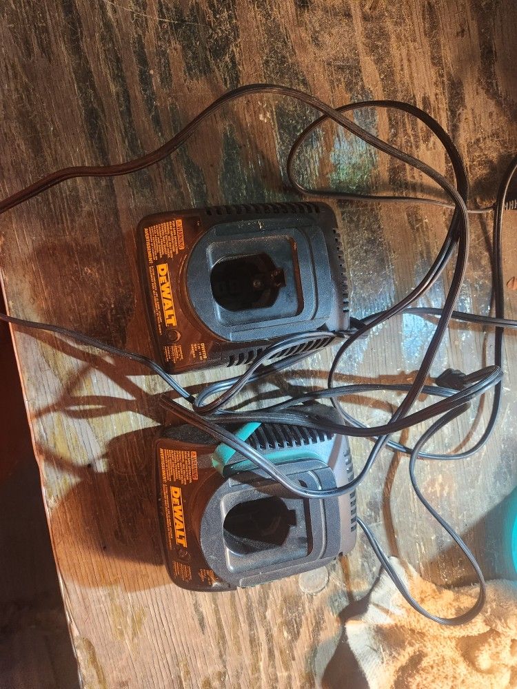 Two 14 Volt Dewalt Chargers