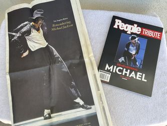 MICHEAL JACKSON ORIGINAL LOS ANGELES TIMES NEWS PAPER & TIMES MAGAZINE TRIBUTE ( MINT CONDITION )