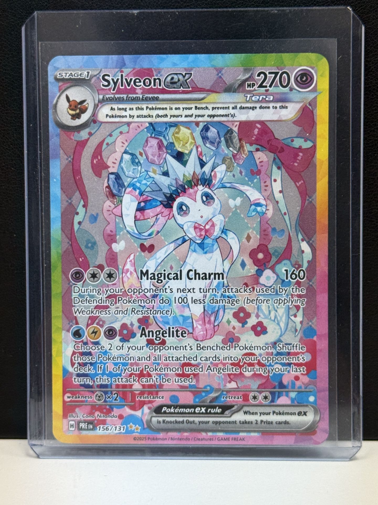 Pokémon Sylveon EX TCG Prismatic Evolutions Holo Rare Card 156/131 SV