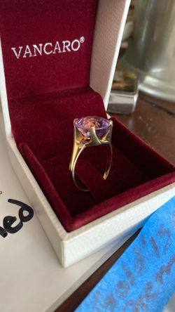 10k gold ring professional cut amethyst sz 7.5