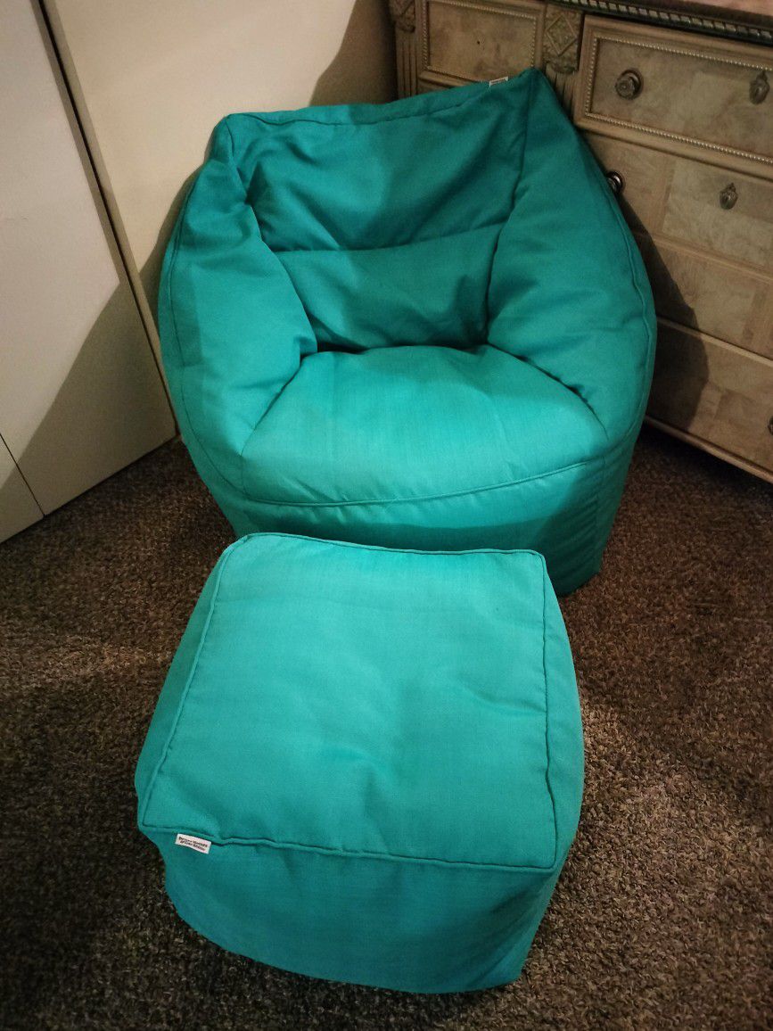 Bean Bag Chair And Footstool 