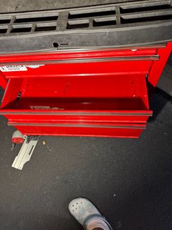 Red Steel Rolling Tool Chest Cabinet