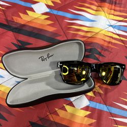 Ray Ban Made In Italy 2140 58 [] 19 132 Black Yellow Sunglasses Case