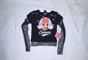 Civil Regime x Powerpuff Girls Blossom Hellveil Mesh Fishnet Twofer Top Small