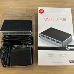 USB 3 Hub - 4 Port With AC Adapter For Powering High-Current Devices