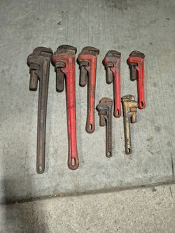 Ridgid pipe wrench tools...10"..12"..14"..18"..24"