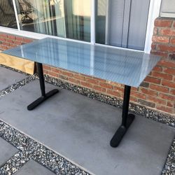 Desk: Glass And Metal