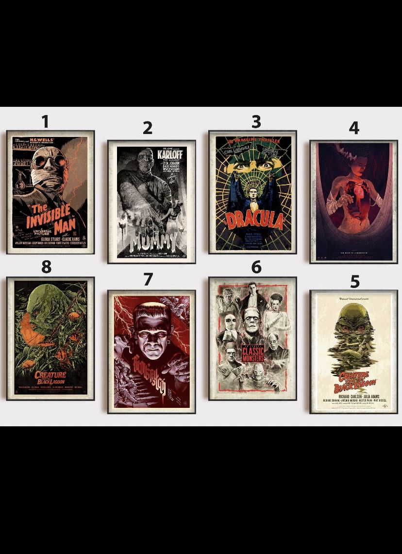 Classic monster movie posters