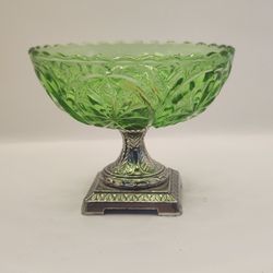 Vintage Anchor Hocking Green Candy Dish