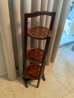 Three Tier Antique Pie Stand/  Folding Cake Stand