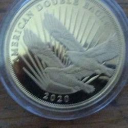 2020 $2 Silver Double  Eagle Gold Plated 