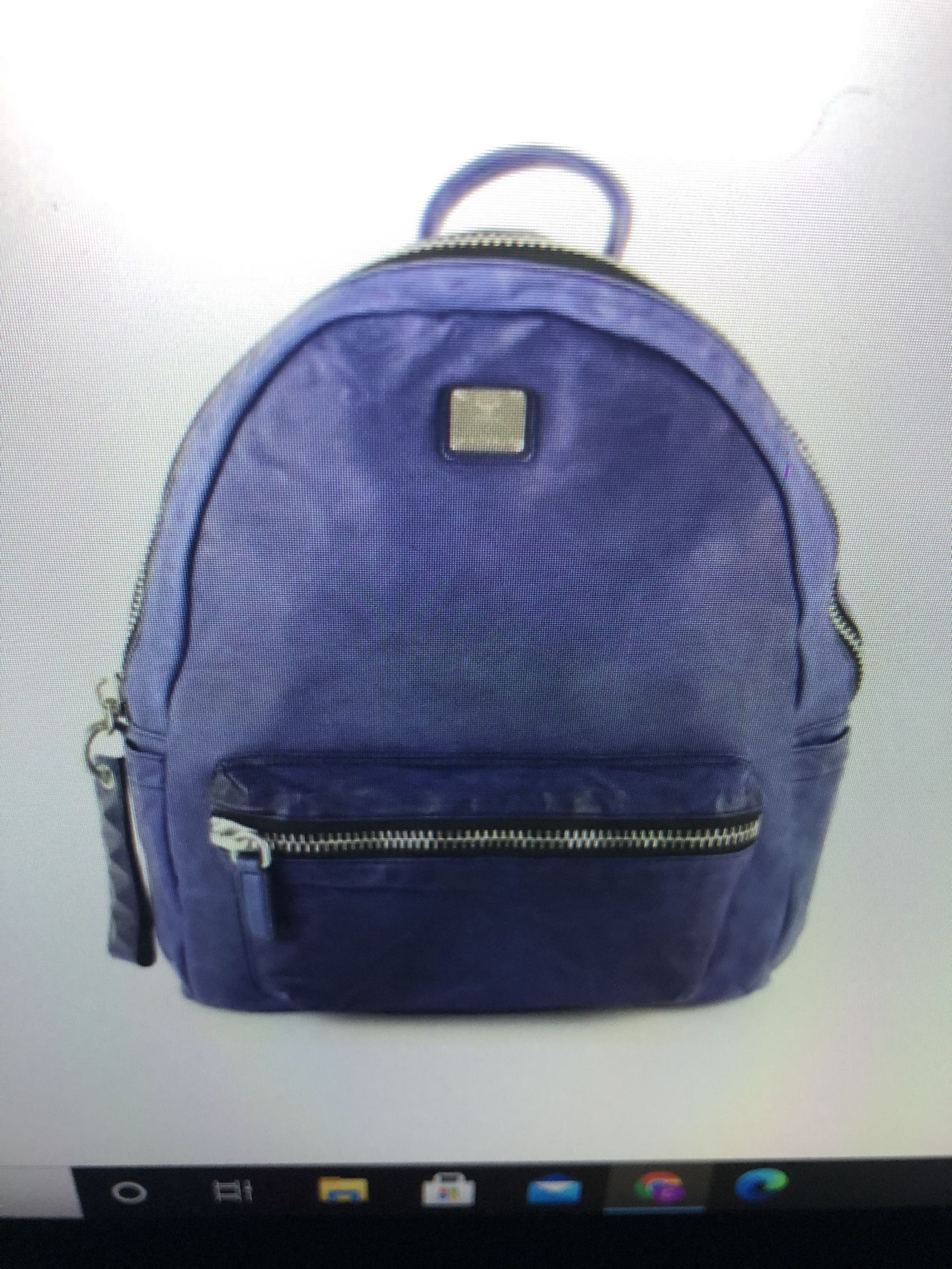 MCM Blue Leather Backpack