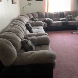 8  pices love seat , sofa and 3 more all reclianer  very comfortable