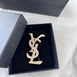 Saint Laurent Diamond Brooch Yellow