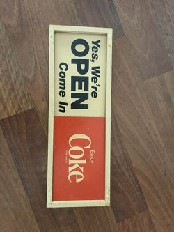 Vintage Coca Cola open or closed slider sign