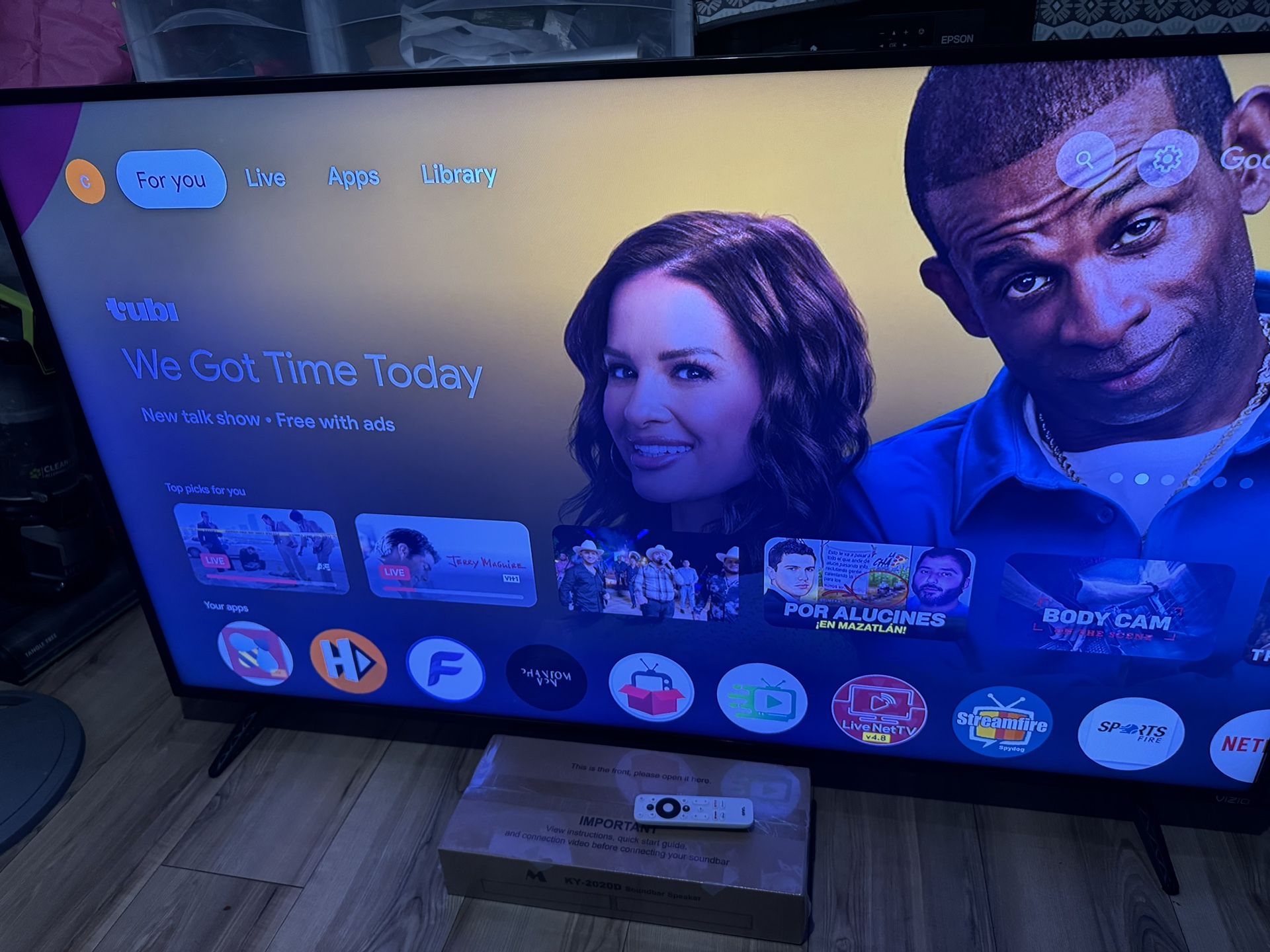 65” Vizio Tv With Loaded Google Stick And Sound Bar