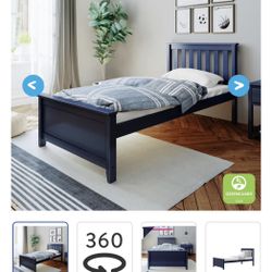 Max & Lily twin bed bed frame, New In Box, Blue 