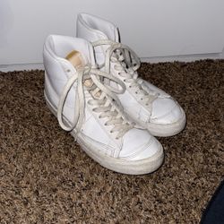 Nike White Leather Blazers