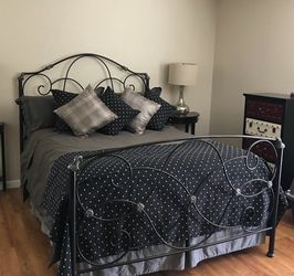 Vintage Queen Wrought Iron Bed Frame Gorgeous
