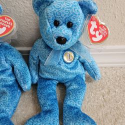 Beanie Babies Collection  Ty Retired Beanie Bears  Blue Beanie Bears Birthday Gift  Collectable Bears 