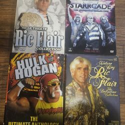 WWE Lot Of 4 DVD Set Hulk Hogan Anthology Starscade Ric Flair Collection 13 Disc