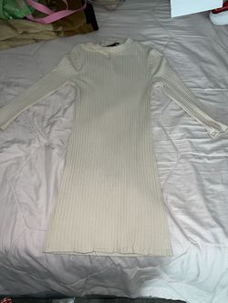 Forever 21 Nude Long Sleeve Dress (size Large)
