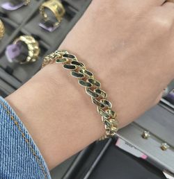 💎Fathers day Special 2026💎 9mm 8.5' yellow gold Monaco cuban link Bracelet