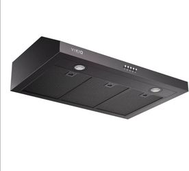 VIKIO 1200 CFM Wall-Mount Canopy Range Hood 36in Black LED Mesh Filter
