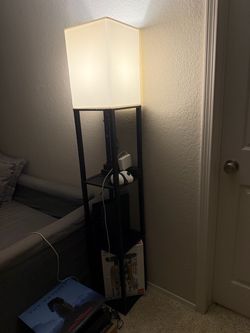 Floor Lamp with Built-In Shelves