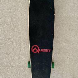 Quest Longboard Skateboard – Bamboo & Black Design