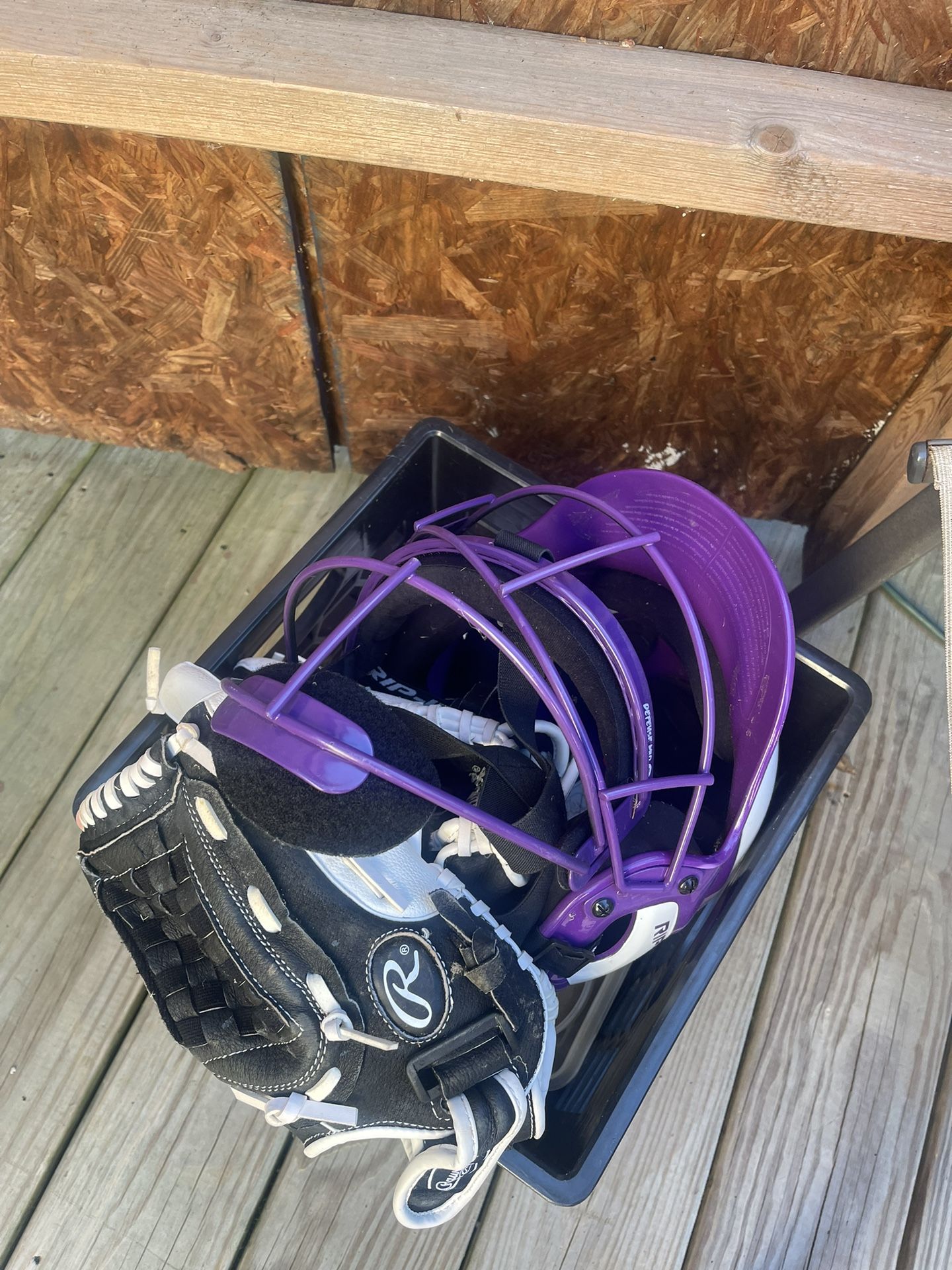 Baseball, Helmet And Gloves 35.00 