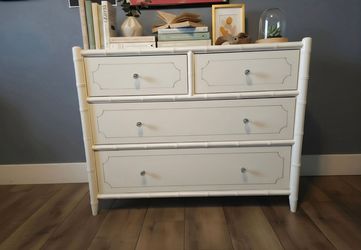 Faux Bamboo beige dresser chest 4 drawers