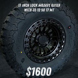 Wheel 17"Lock Mojave 6x139 Tires 25//17 MT $1600 All 4 