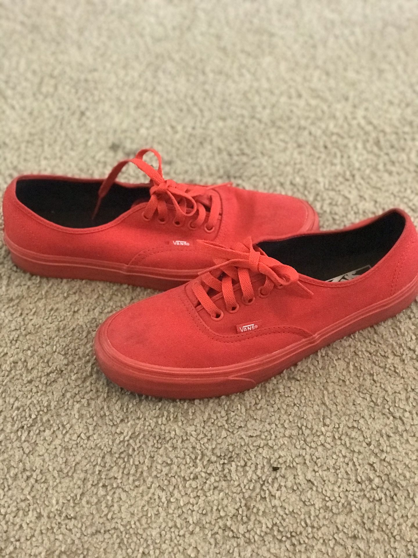 Vans all red size 9