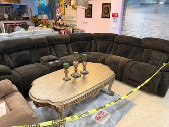 New open box 3 recliner sectional sofa