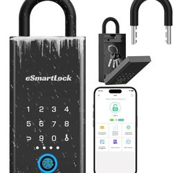 ☆ Fingerprint Key Lock Box with Code, Wireless Digital Lock Box with Bluetooth APP Control, Large Waterproof Key Hider for Airbnb Storage Unit Outdoor