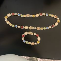 Hommesoro Motley Gemstones Chain & Bracelet 