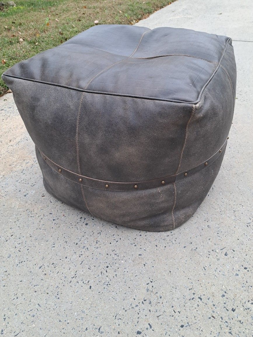 BOHO Leather Ottoman
