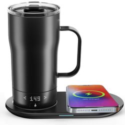 Smart Heated Mug with Wireless Charging Base