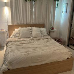 Queen Size Wooden IKEA Bed 
