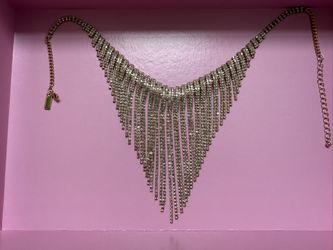 INC Gold Rhinestone Bib Replen Necklace 