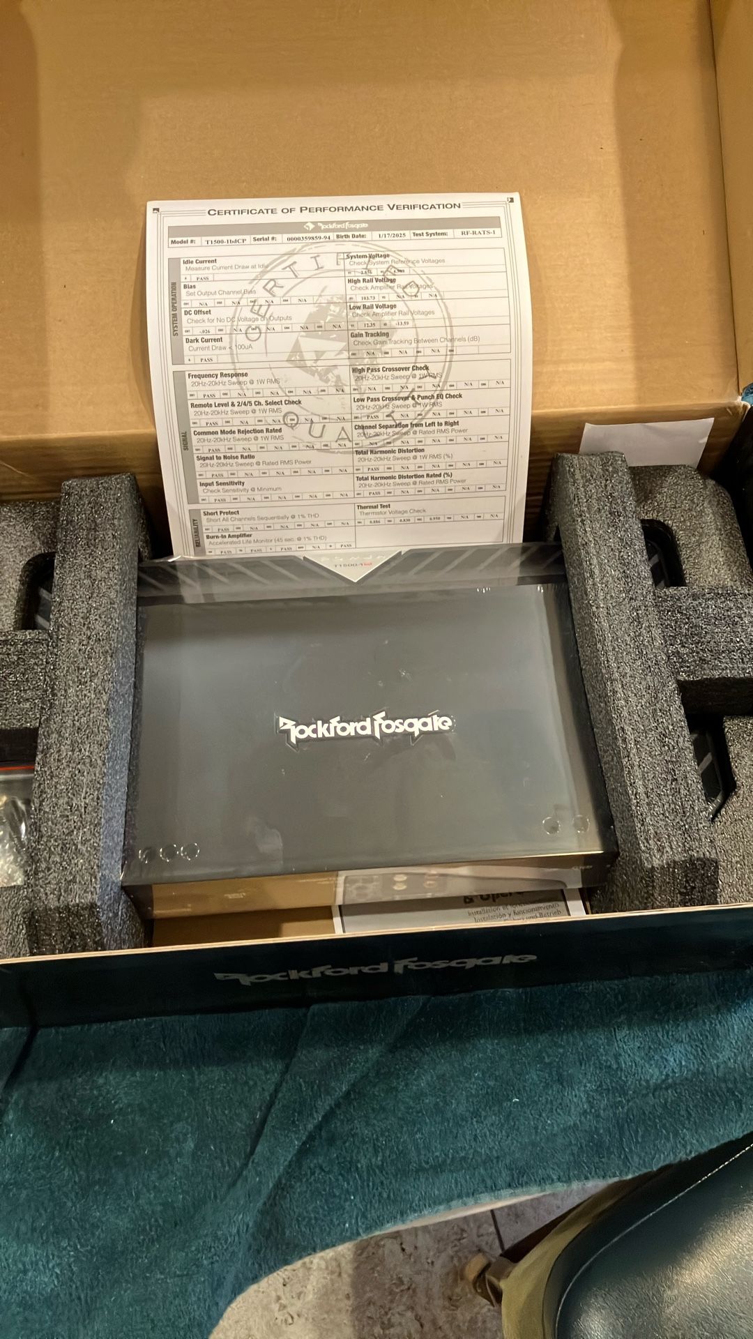 Brand new in the box rock Fosgate T 1500 amplifier