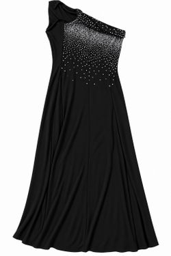 Onyx Black Rhinestone Embellished Long Maxi Evening Dress Formal Gown [COPY]