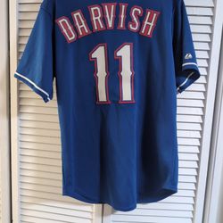 Majestic Blue Texas Rangers #11 Yu Darvish Baseball Jersey Size M